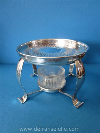 a vintage Dutch silver tea kettle stand