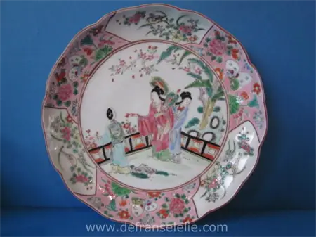 an antique Japanese famille rose porcelain plate