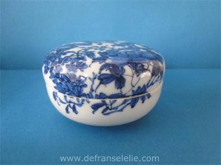 an antique Chinese blue and white porcelain box 