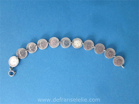 a Dutch silver coin bracelet dubbeltjesarmband