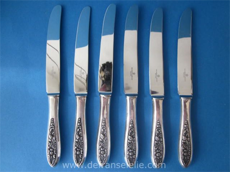 a set of six Yogya silver knives