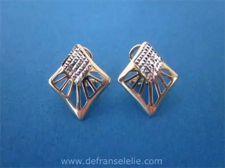 a pair of vintage yellow and white gold earrings