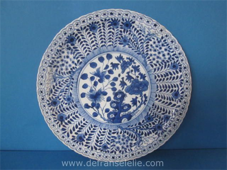 an antique Chinese blue and white porcelain charger