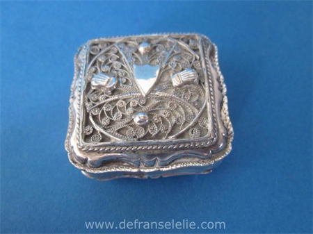 antique Dutch silver filigree peppermint box