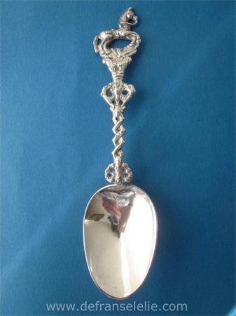 antique Dutch silver birth spoon