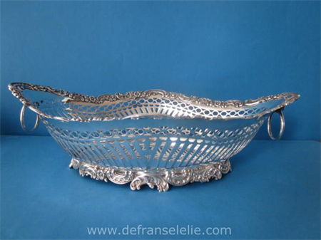 an antique Dutch silver bread basket