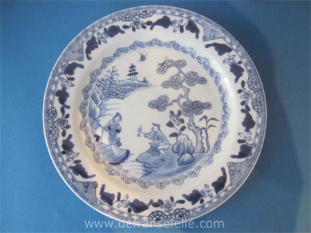 antique blue and white Chinese porcelain plate