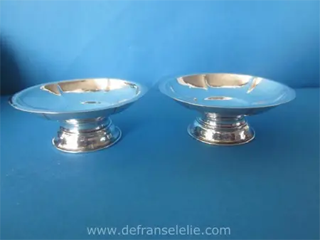 a pair of Dutch silver art deco salts