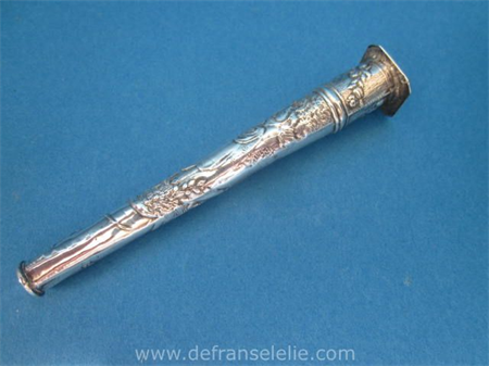 an antique Dutch silver needle case holder