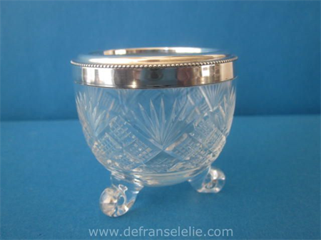 an antique cut crystal silver mounted beaker