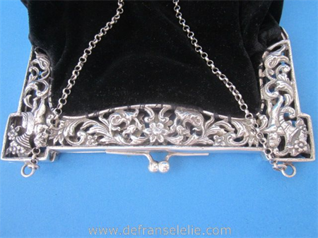 an antique Dutch large silver purse 