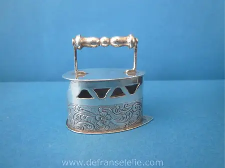a vintage Dutch silver miniature iron