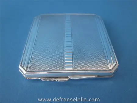 an art deco German silver powder box