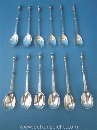 a set of twelve vintage Dutch silver teaspoons
