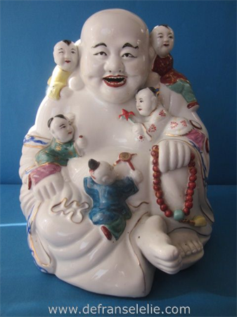 a vintage Chinese famille rose porcelain buddha