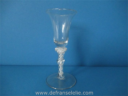 18th century air twist wine glass with double angular knop