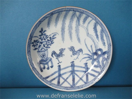 an antique Chinese Batavian brown porcelain saucer