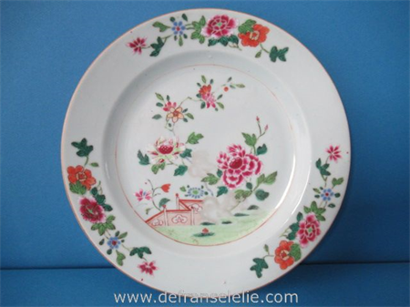 an antique Chinese famille verte porcelain plate
