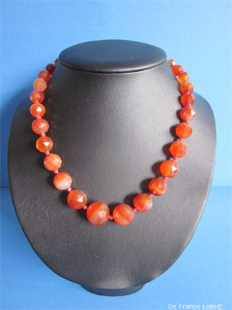 an antique faceted carnelian necklace