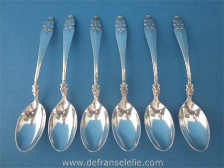 a set of six antique German silver coffeespoons 